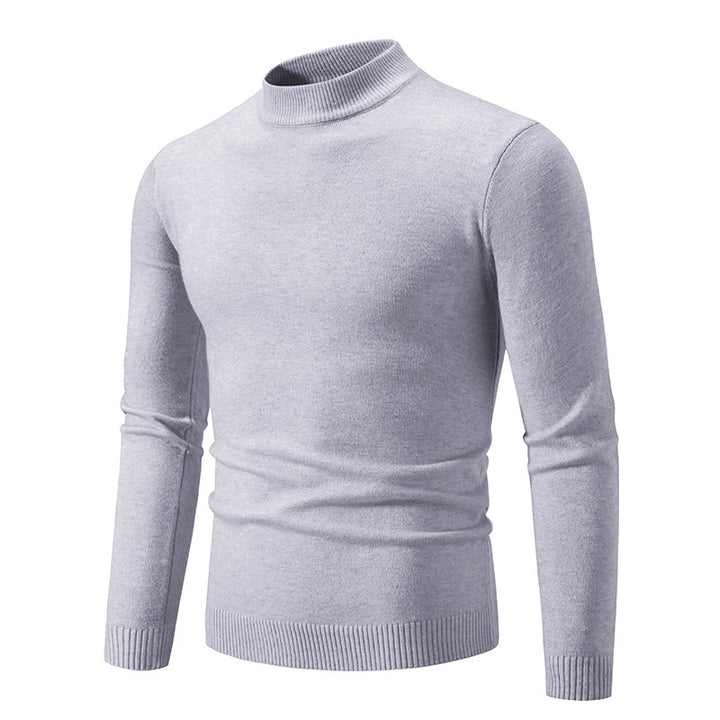 Men's fine knit sweater with high collar and elastic cuffs Lisslune