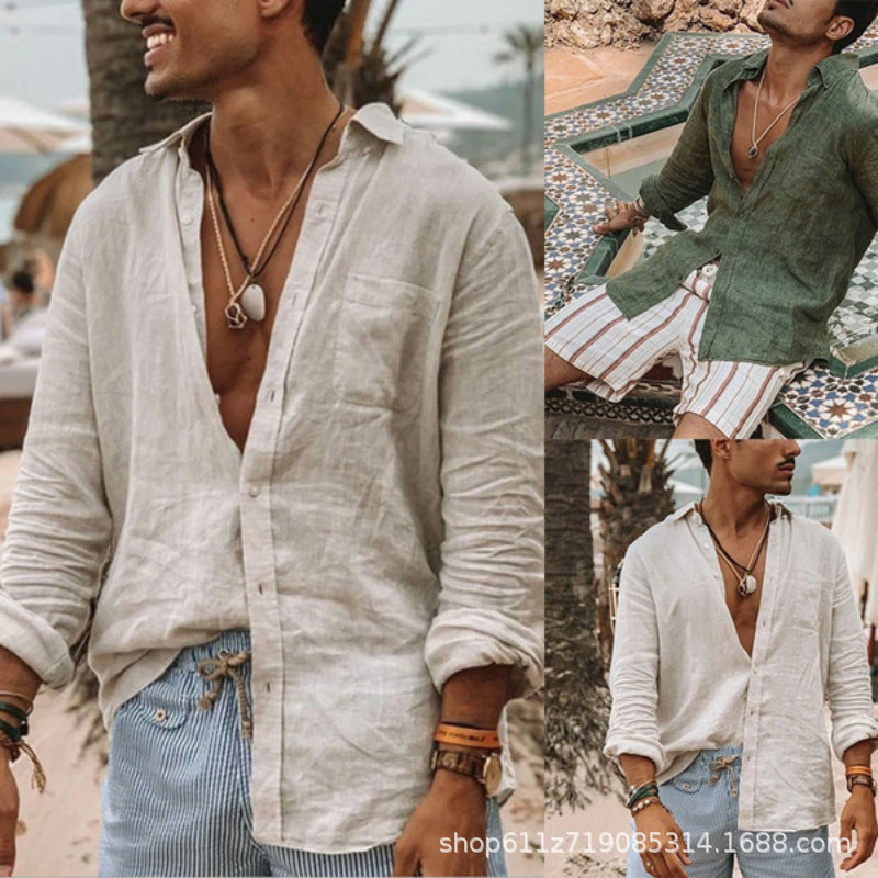 Men's linen shirt with a casual cut Lisslune