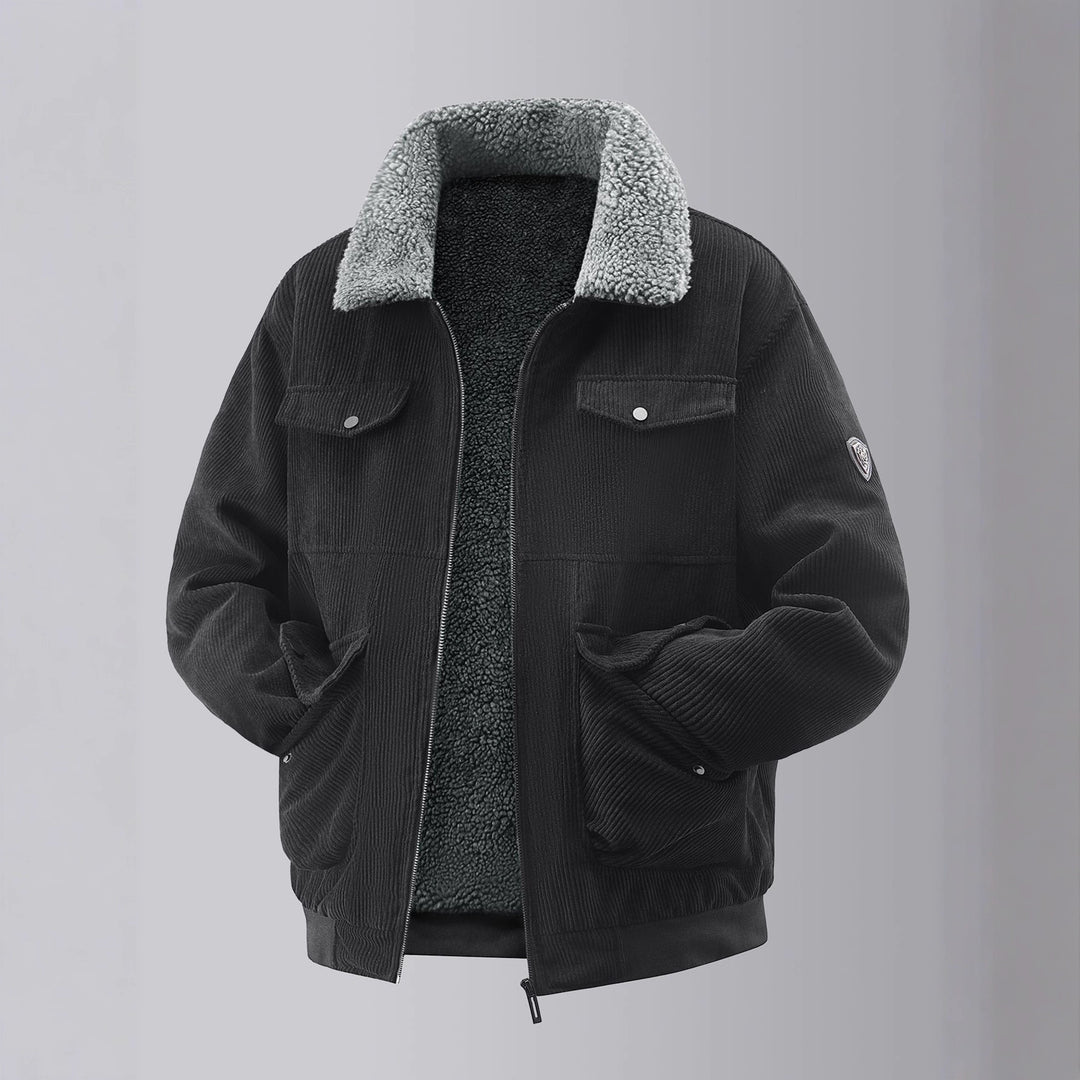 Men's cozy teddy fleece jacket with practical chest pockets and elastic cuffs Lisslune