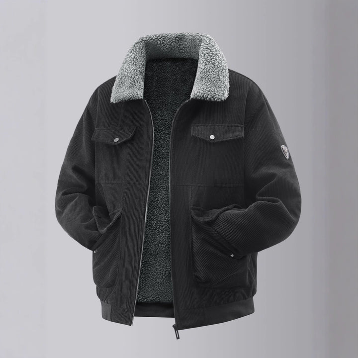 Men's cozy teddy fleece jacket with practical chest pockets and elastic cuffs Lisslune
