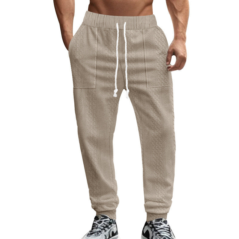 Men's leisure pants with textured design and practical side pockets Lisslune