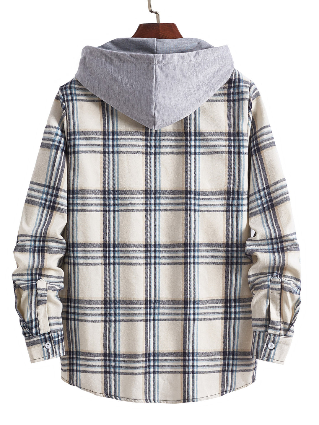 Men's transitional blouse with hood and checkered design Lisslune
