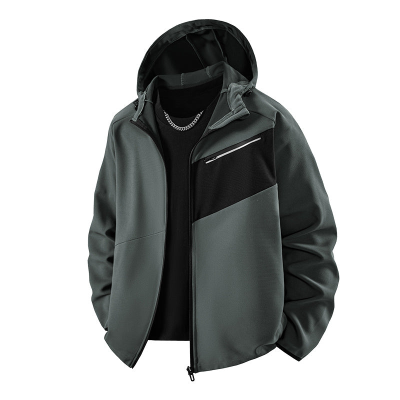 Men's Sporty Softshell Jacket with Breathable Lining and Adjustable Hood Lisslune
