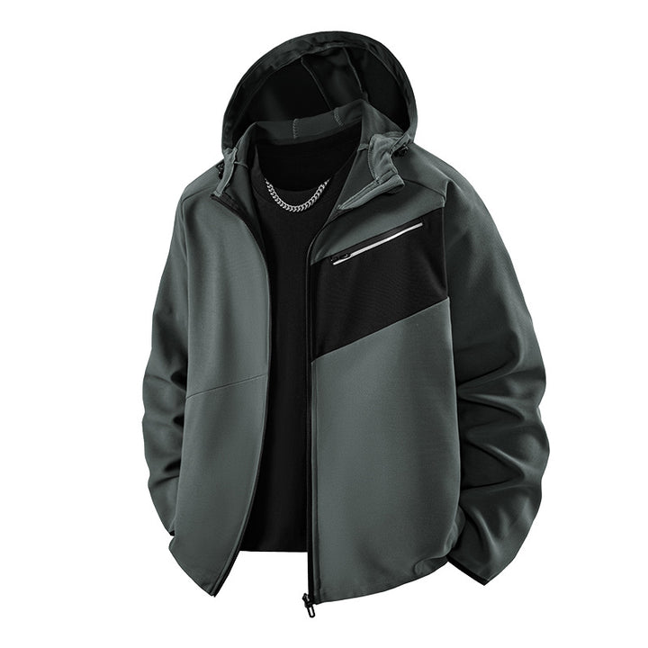 Men's Sporty Softshell Jacket with Breathable Lining and Adjustable Hood Lisslune