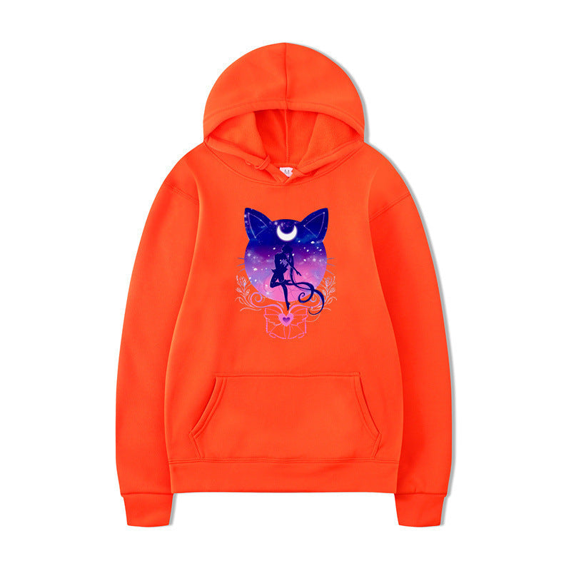 Women's hoodie with artistic cat design and comfortable fit Lisslune