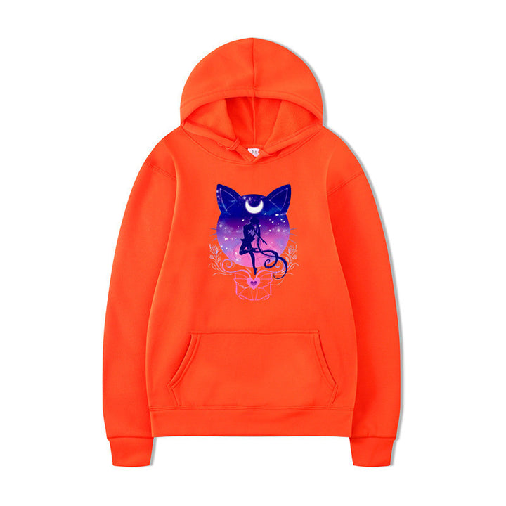 Women's hoodie with artistic cat design and comfortable fit Lisslune