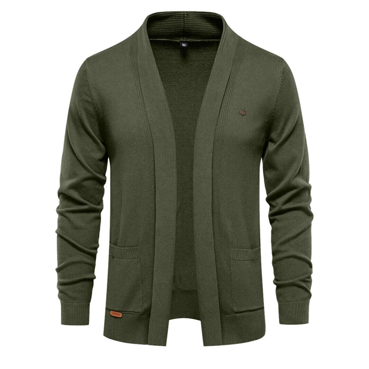 Men's comfortable cardigan with open collar and practical pockets Lisslune