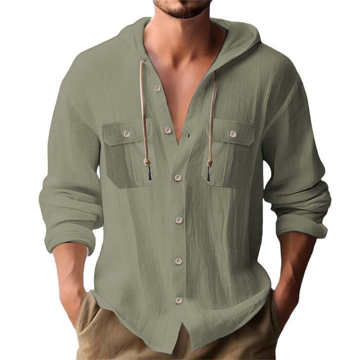 Men's casual hoodie with chest pockets and innovative fabric Lisslune