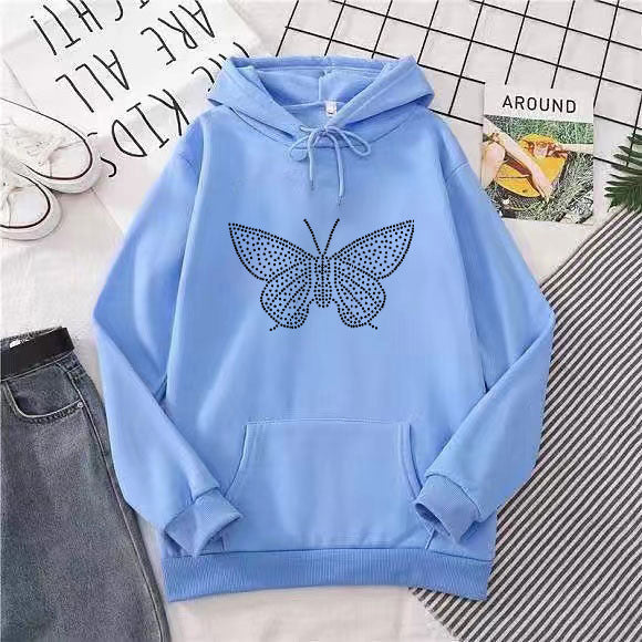Women's hoodie with elegant butterfly design Lisslune