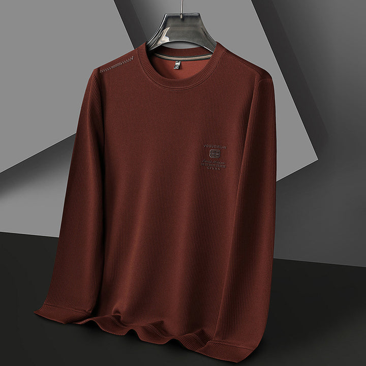 Men's Stylish Long Sleeve Sweater with Structured Rib Design Lisslune