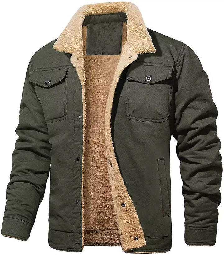 Men's utility jacket with warming lining and stylish lapel collar Lisslune