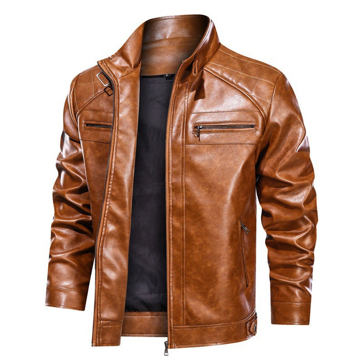 Men's fashion motorcycle jacket with practical pockets Lisslune