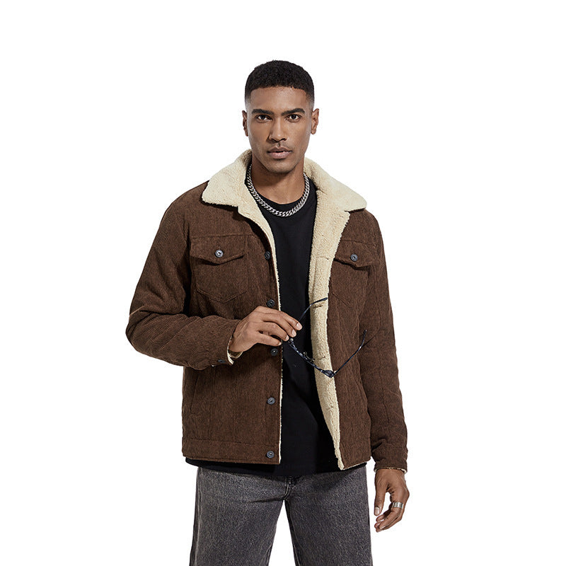 Men's cord jacket with soft teddy lining Lisslune