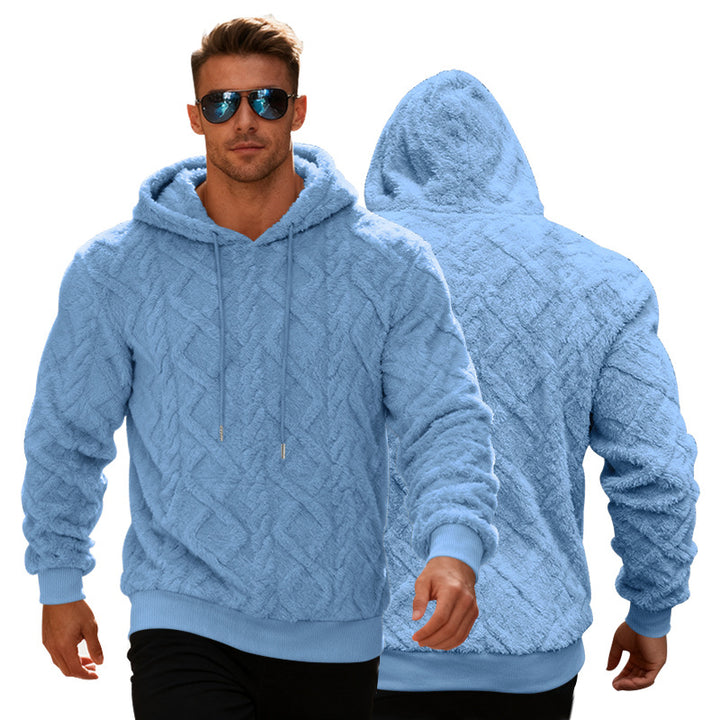 Men's cozy hoodie with textured fleece Lisslune
