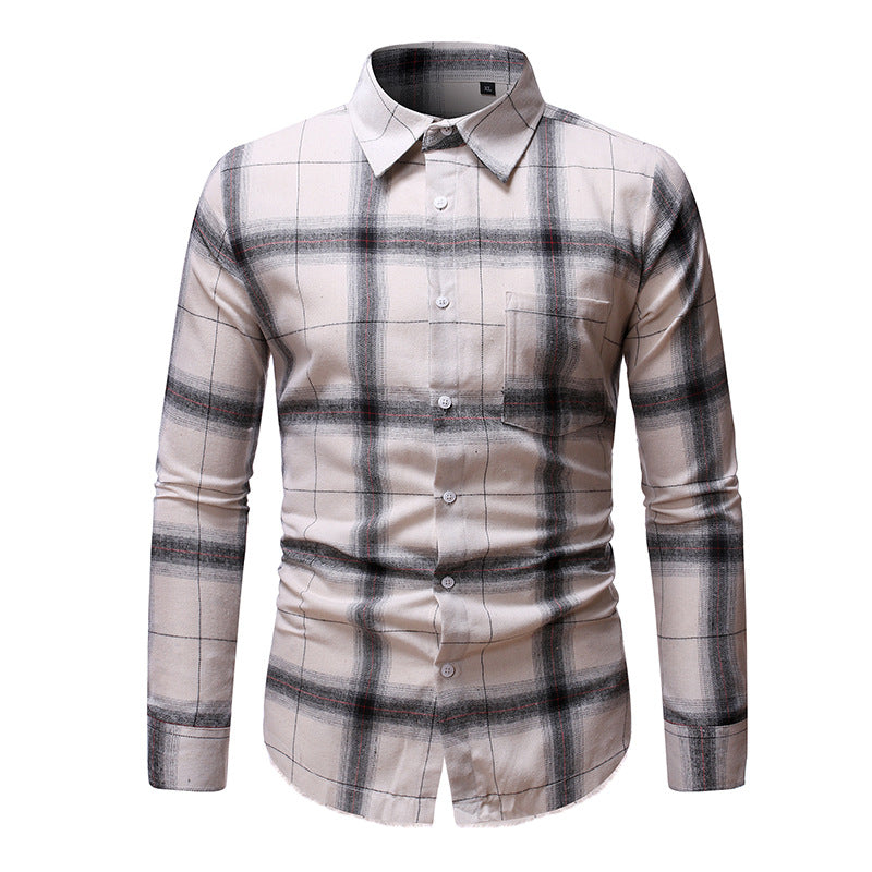 Men's Stylish Checkered Long Sleeve Shirt made of Soft Cotton Lisslune