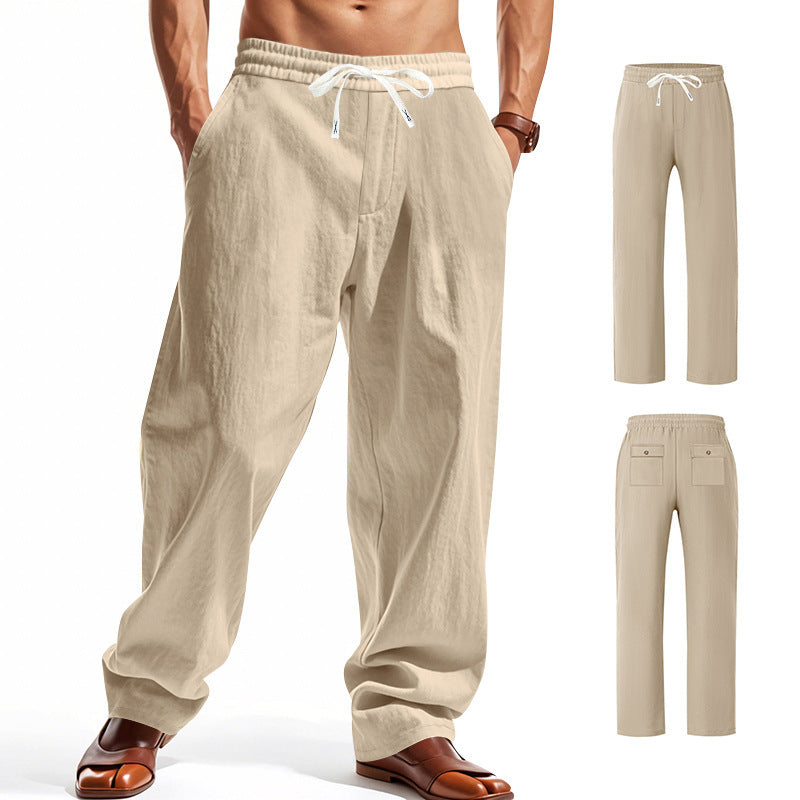 Men's Comfortable Beach Pants with Elastic Waistband and Practical Pockets Lisslune