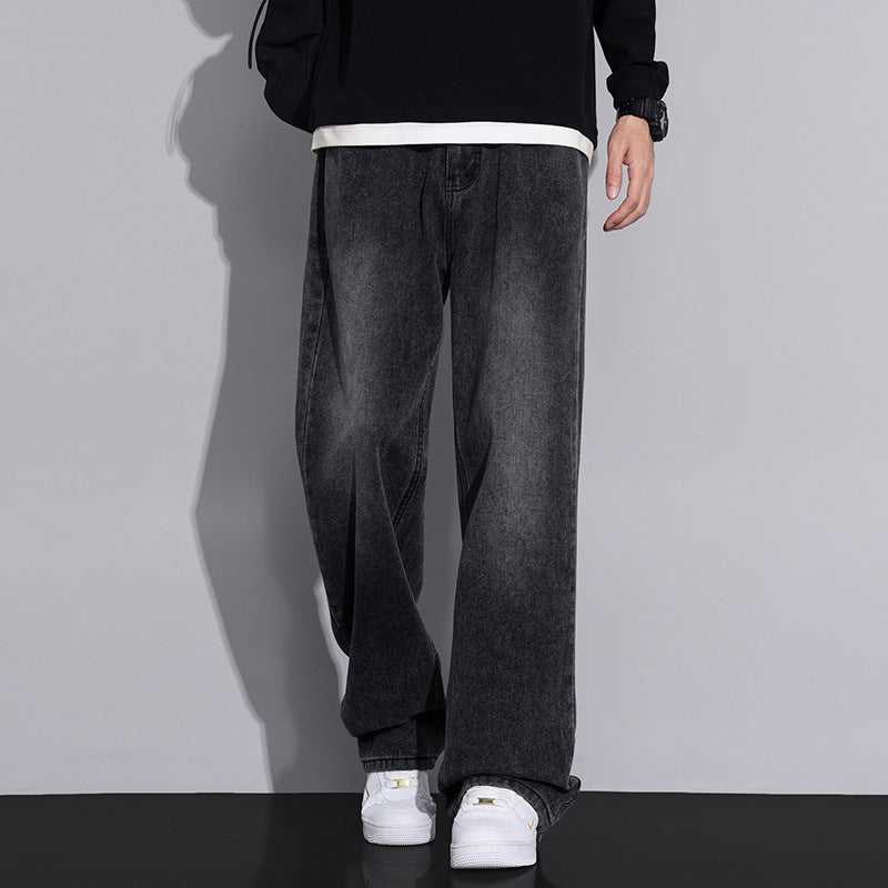 Men's loose denim jeans in modern used look Lisslune