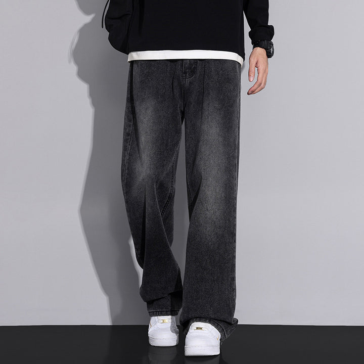 Men's loose denim jeans in modern used look Lisslune