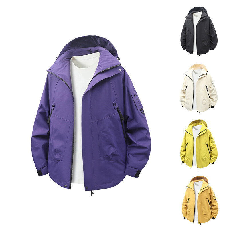 Men's functional and water-repellent outdoor jacket with adjustable hood collar Lisslune