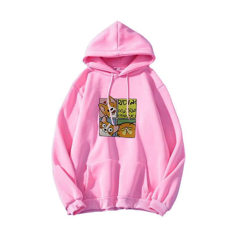 Women's Hoodie with Cute Dog Design Lisslune