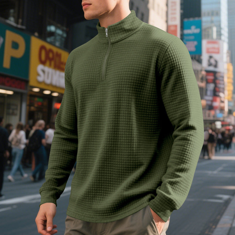 Men's functional sweater with stand-up collar and modern zipper Lisslune