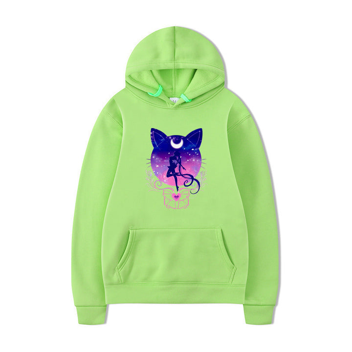 Women's hoodie with artistic cat design and comfortable fit Lisslune