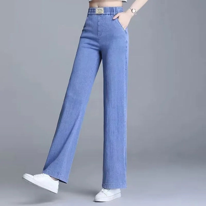 Women's Loose Jeans with Elastic Waistband and Practical Pockets Lisslune