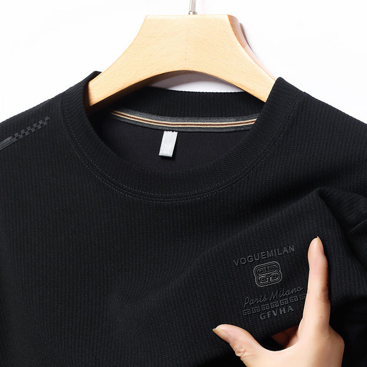 Men's Stylish Long Sleeve Sweater with Structured Rib Design Lisslune