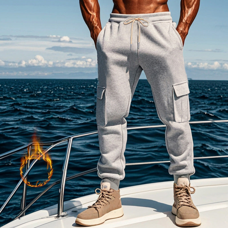 Men's Sporty Cargo Jogging Pants with Elastic Waistband and Practical Pockets Lisslune