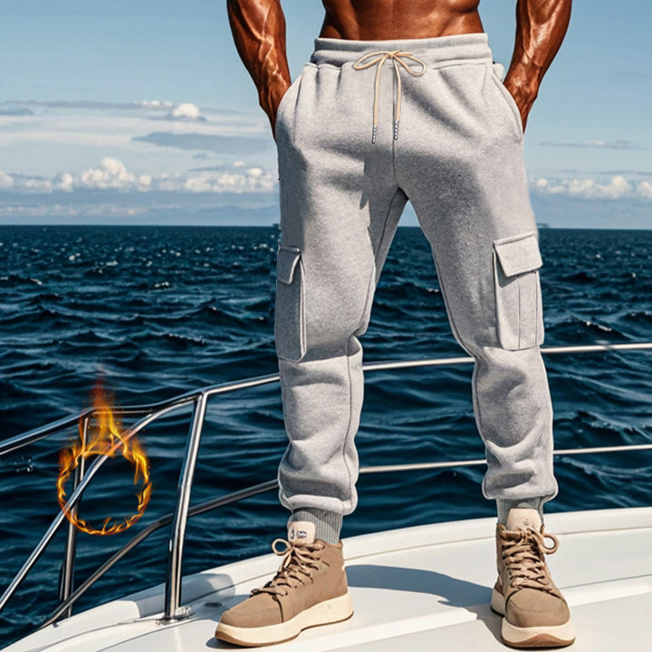 Men's Sporty Cargo Jogging Pants with Elastic Waistband and Practical Pockets Lisslune