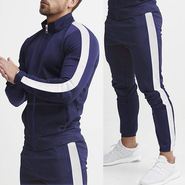 Men's sporty tracksuit with high collar and side zip pockets Lisslune
