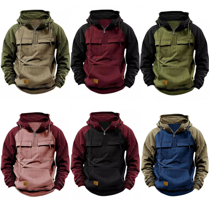 Men's casual hooded sweatshirt with integrated pockets and kangaroo style Lisslune