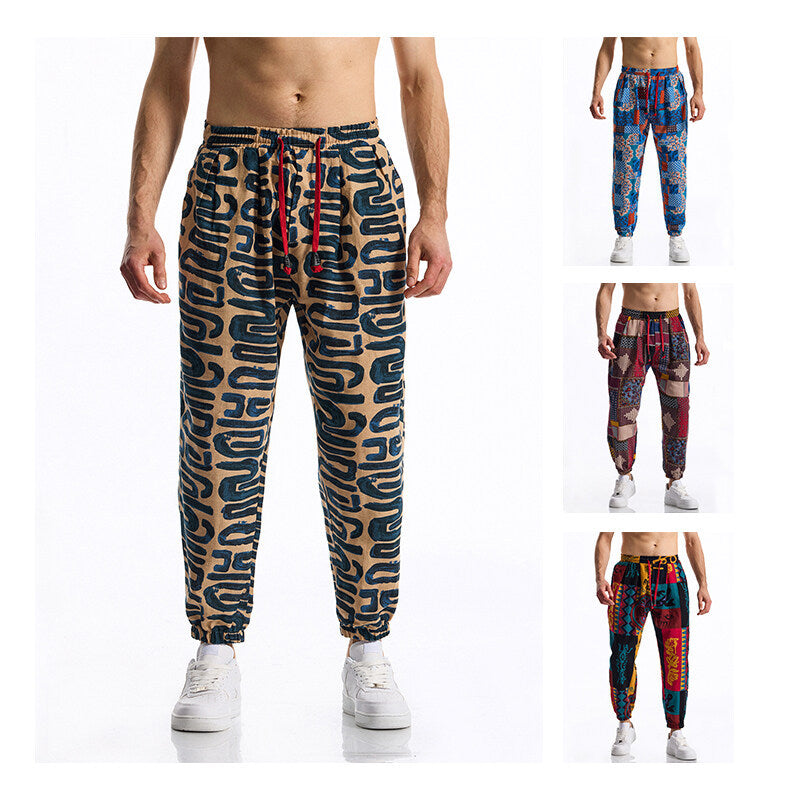 Men's joggers with modern patchwork design Lisslune
