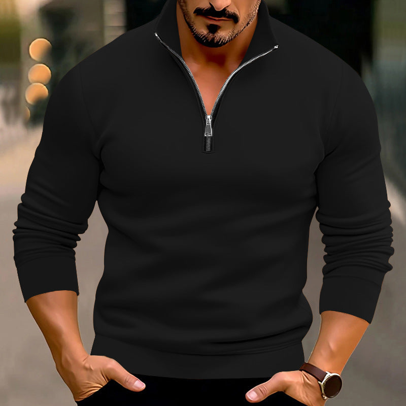 Men's pullover with half zipper and modern accents Lisslune