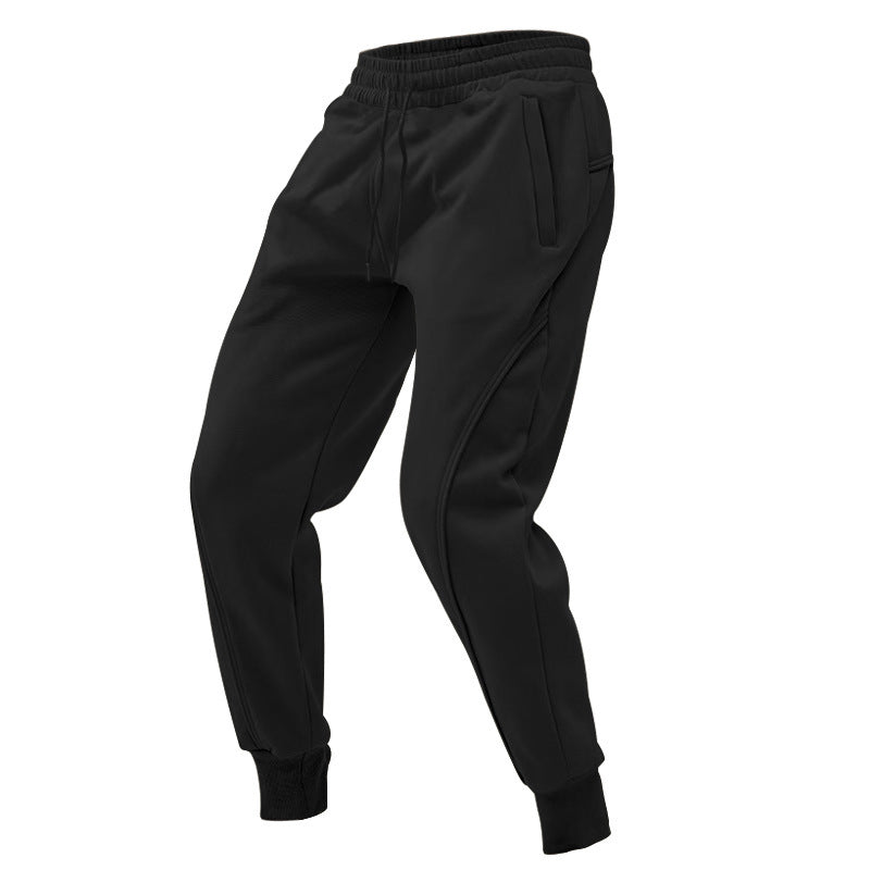 Men's Comfortable Training Pants with Side Zip Pockets and Elastic Waistband Lisslune