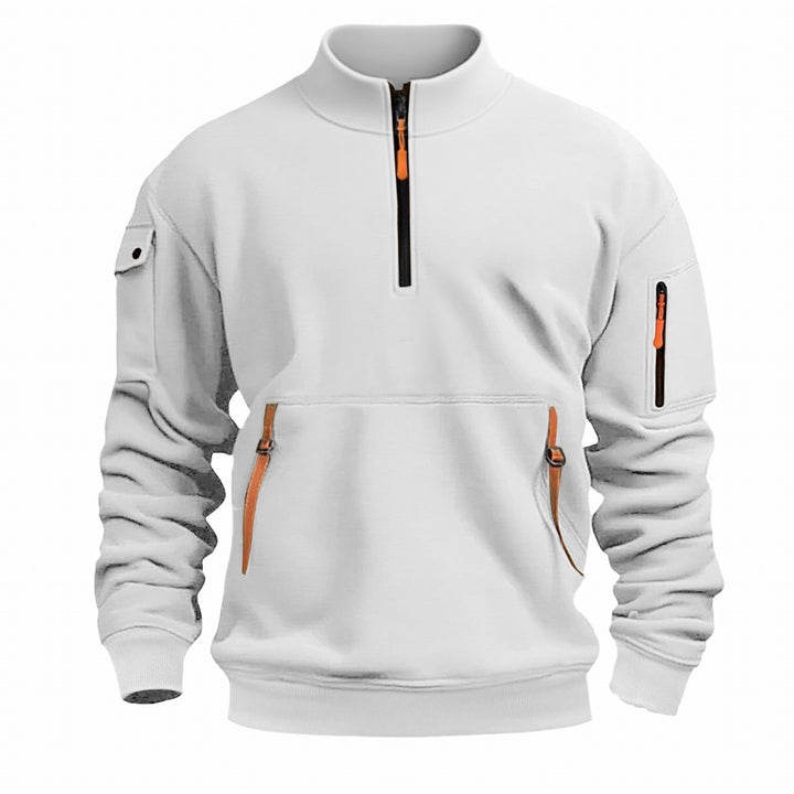 Men's functional sweater with practical zipper and four pockets Lisslune
