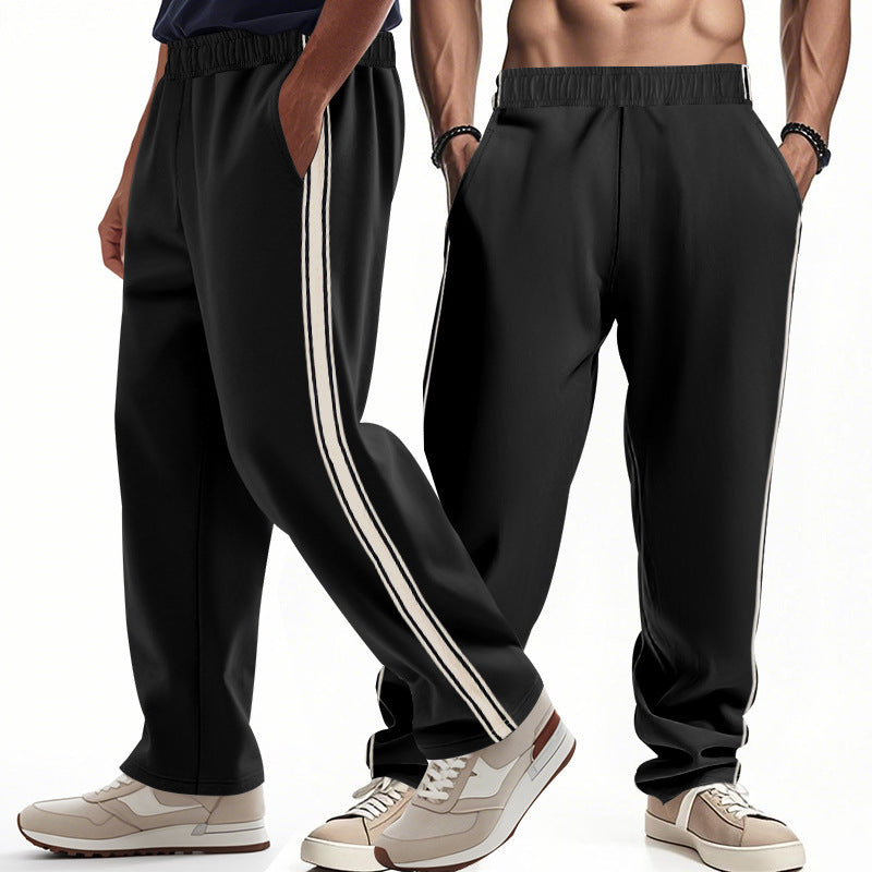 Men's leisure joggers with side stripes and elastic waistband Lisslune