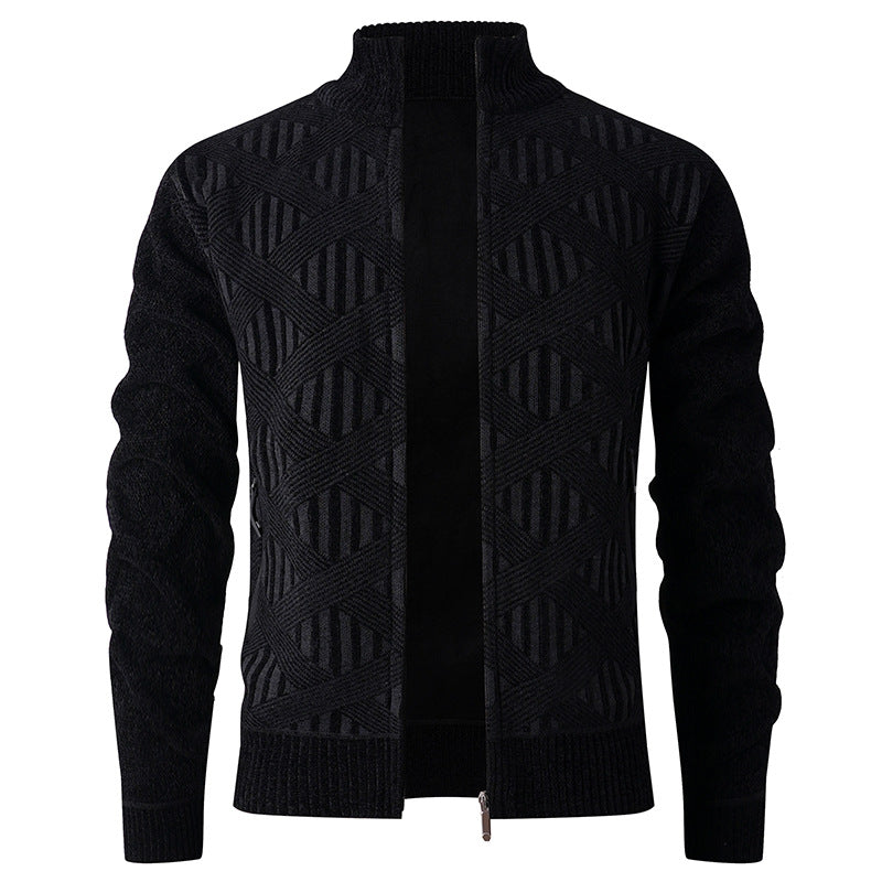 Men's cardigan with textured pattern and high collar Lisslune