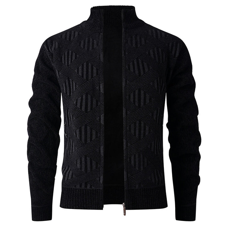 Men's cardigan with textured pattern and high collar Lisslune