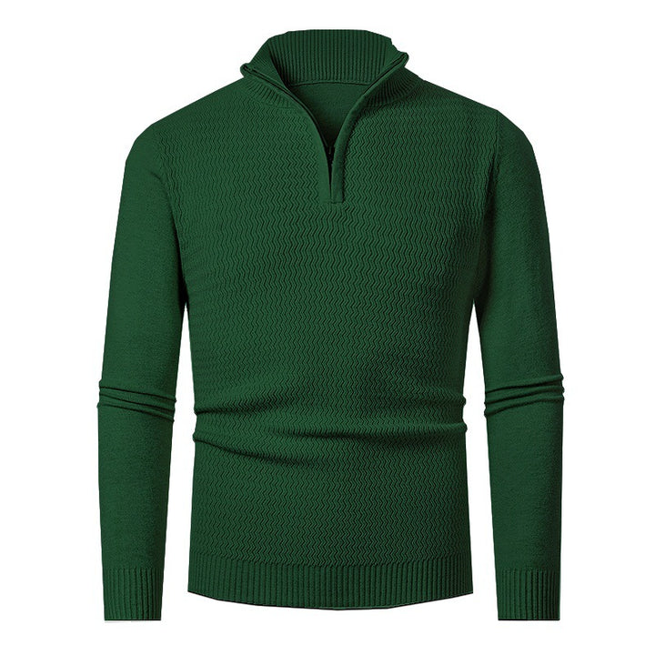 Men's knit sweater with high collar and textured design Lisslune