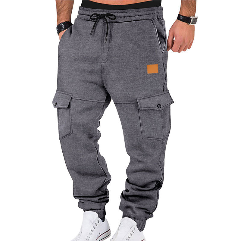 Men's Cargo Jogging Pants with Elastic Waistband and Practical Pockets Lisslune