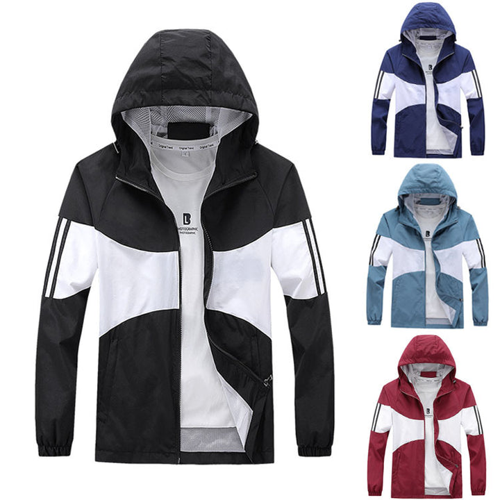 Men's Sporty Windbreaker with Side Zip Pockets Lisslune