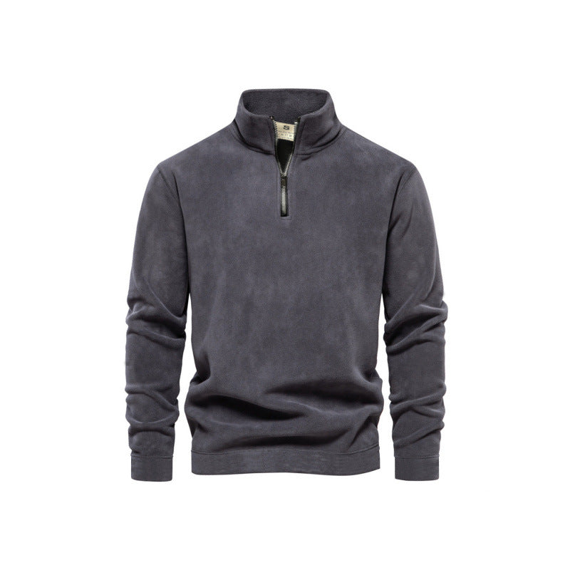 Men's fleece pullover with stand-up collar Lisslune