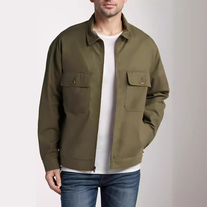 Men's casual transitional jacket with practical foldable pockets Lisslune