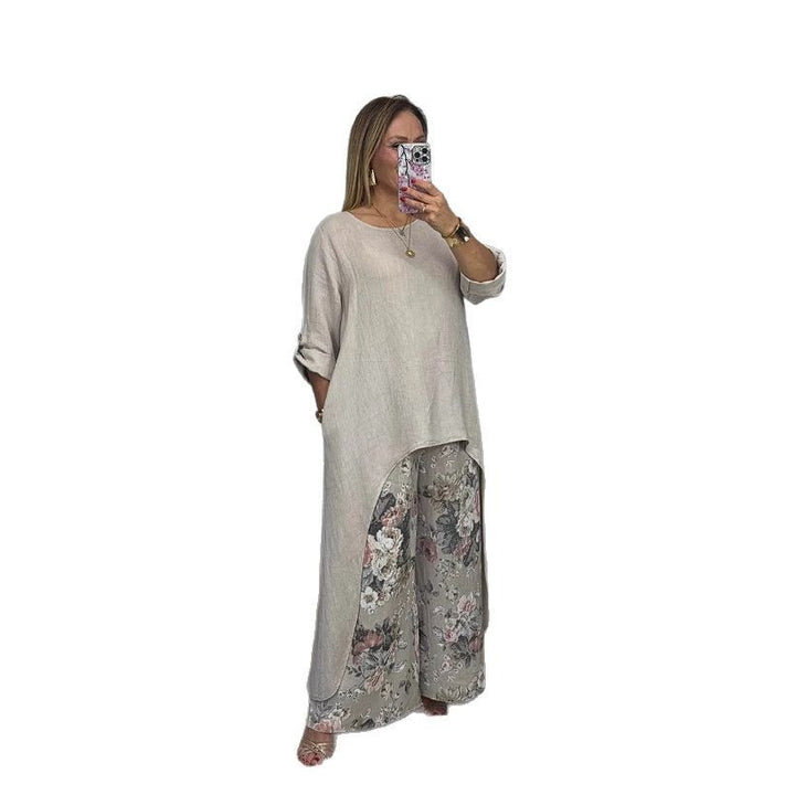 Women’s casual long sleeve shirt with asymmetric hem Lisslune