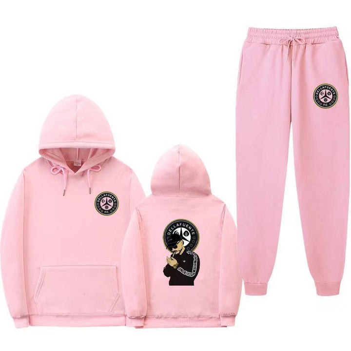 Women's set of hoodie and jogging pants with unique print Lisslune