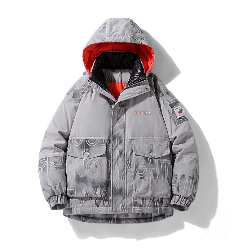 Men's padded winter jacket with adjustable hood design and practical pockets Lisslune