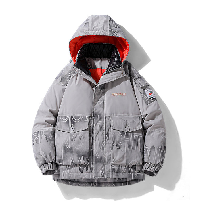 Men's padded winter jacket with adjustable hood design and practical pockets Lisslune