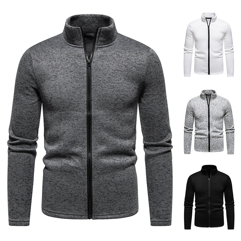 Men's fleece jacket with high collar and full-length zipper Lisslune