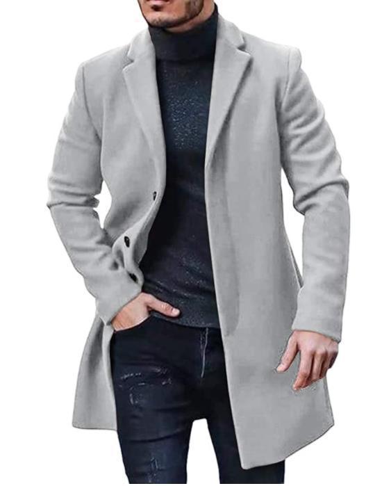 Men's elegant wool coat with modern cut and practical pockets Lisslune